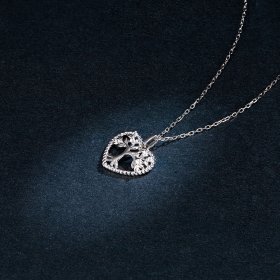 Pandora Style Silver Necklace, Tree of Life, Enamel - BSN176