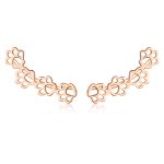 Rose Gold Paw Trail Stud Earrings - PANDORA Style - SCE430-C