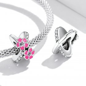 PANDORA Style Pink Flowers Safety Chain - SCC2139