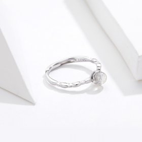 Pandora Style Silver Open Ring, Moonstone - SCR536