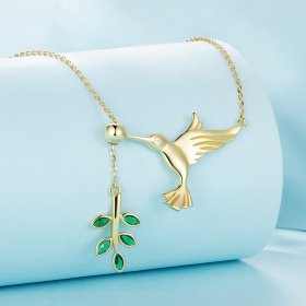 Pandora Style Hummingbird's Greetings-925 Silver Necklace - SCN217-B