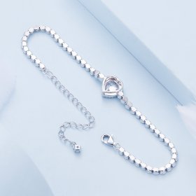 Pandora Style Heart Tennis Bracelet - BSB098