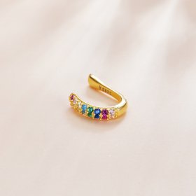 Pandora Style 18ct Gold Plated Ear Clip, Rainbow - SCE1101