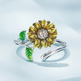 Pandora Style Sunflower Open Ring - SCR934