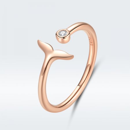 Pandora Style Rose Gold Open Ring, Mermaid Tear - SCR618-C