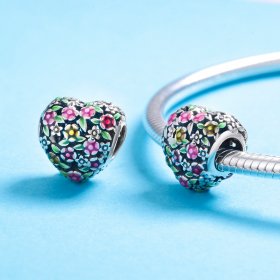 Pandora Style Silver Charm, The Valley of Wind Flowers, Multicolor Enamel - SCC646