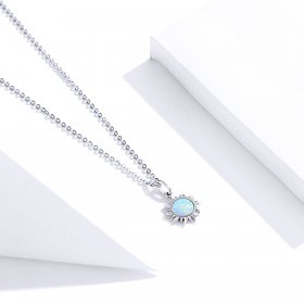 Silver Blue Sun Necklace - PANDORA Style - SCN399