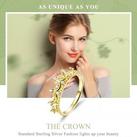 Gold-Plated Crown Ring - PANDORA Style - SCR493