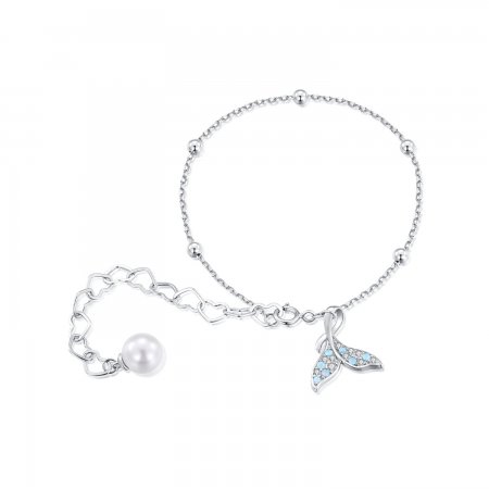 Pandora Style Fishtail Shell Beads Chain Bracelet - SCB257