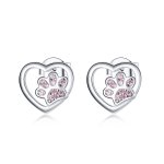 Pandora Style Silver Stud Earrings, Dog Paw - SCE977