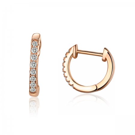 Rose Gold Small Circle Hoop Earrings - PANDORA Style - SCE498-C