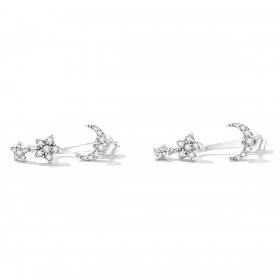 PANDORA Style Exquisite Star and Moon Drop Earrings - SCE1395