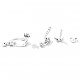 PANDORA Style Exquisite Star and Moon Drop Earrings - SCE1395