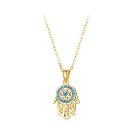 Pandora Style Golden Fatima\'s Guardian Necklace - SCN264-B