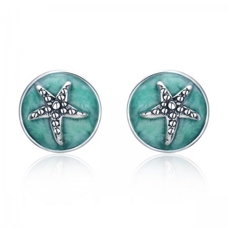 Silver Fantasy Starfish Stud Earrings - PANDORA Style - SCE205