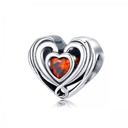 Pandora Style Silver Charm, Rugby Heart In Heart - SCC1472