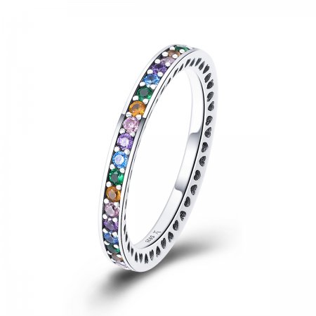 Silver Rainbow Ring - PANDORA Style - SCR392