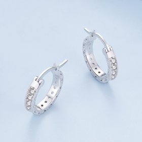 Pandora Style Shine Hoop Earrings - BSE868!