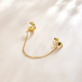 Pandora Style 18ct Gold Plated Dangle Earrings, Devil's Eye - SCE1096
