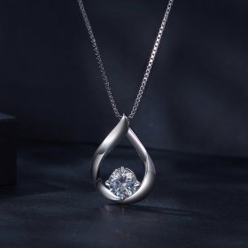Pandora Style Water Drop Moissanite Necklace (One Certificate) - MSN015