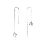 Pandora Style Silver Dangle Earrings, Thread Pure Flowers - BSE373
