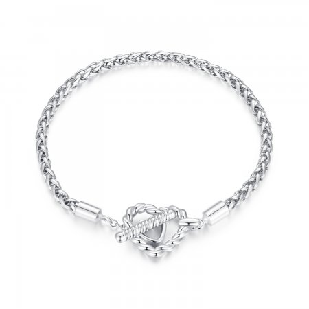 Pandora Style Heart T Bar Bracelet - BSB132