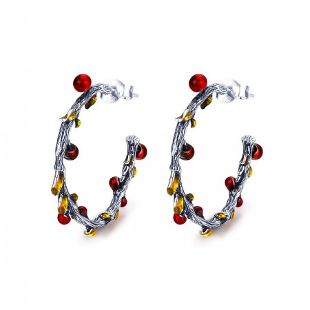 Silver Color of Autumn Hoop Earrings - PANDORA Style - SCE443