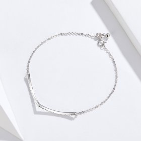 Silver Triumphant Return Chain Slider Bracelet - PANDORA Style - SCB137