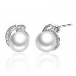 Silver Pearl Stud Earrings - PANDORA Style - SCE021