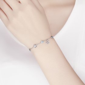 Pandora Style Silver Bracelet Dancing Snowflake - BSB001