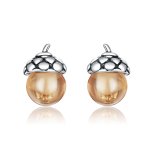 Pandora Style Silver Stud Earrings, Shining Fruit of The Oak Tree - SCE935