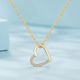 Pandora Style 14K Heart Necklace - SCN347-B