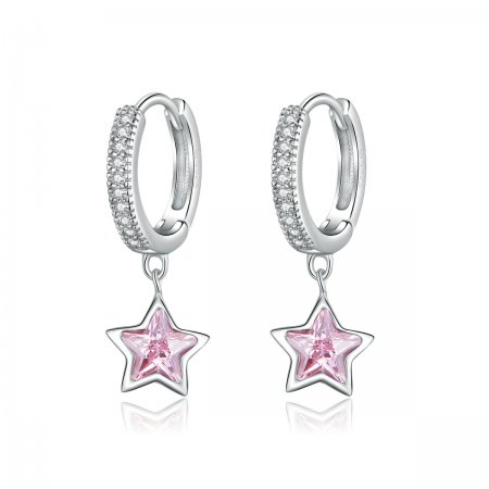 Pandora Style Silver Dangle Earrings, Stars - BSE414
