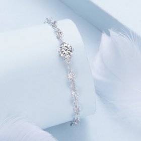 Pandora Style Zircon Fine Sparkle Chain Bracelet - BSB142
