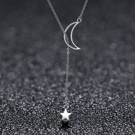 Silver Star and Moon Fairy Necklace - PANDORA Style - SCN108
