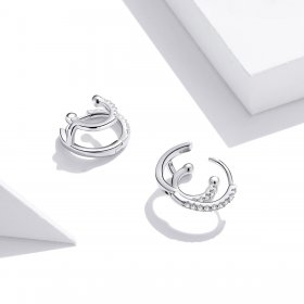 Pandora Style Silver Hoop Earrings, Shining - SCE1118