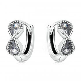 PANDORA Style Minimalistic Infinity Symbol Hoop Earrings - BSE538