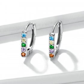 PANDORA Style Colorful Zircon Hoop Earrings - BSE576