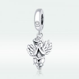 Pandora Style Silver Bangle Charm, Little Angel - SCC1686