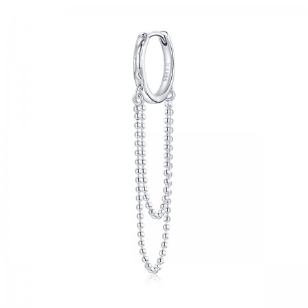 Pandora Style Silver Dangle Earrings, Pearl Chain - SCE1121