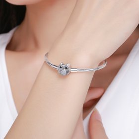 Silver Graduation Cute Owl Chain Bracelet - PANDORA Style - SCB067