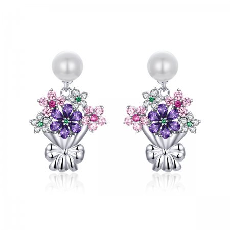 PANDORA Style Holding Flowers Stud Earrings - BSE152