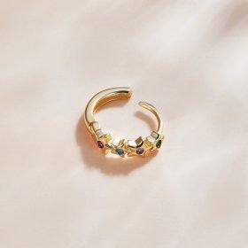 Pandora Style 18ct Gold Plated Hoop Earrings , Mysterious Spain Pentagram - SCE1151
