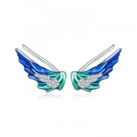 Pandora Style Wing Stud Earrings - BSE852