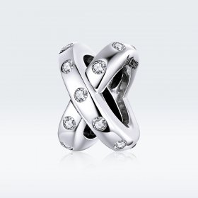 Pandora Style Silver Charm, Simple Geometry - SCC1515