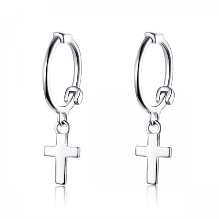 Silver Cross Hanging Earrings - PANDORA Style - SCE547