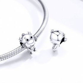 Pandora Style Silver Charm, Dragon Baby, Black Enamel - SCC1489