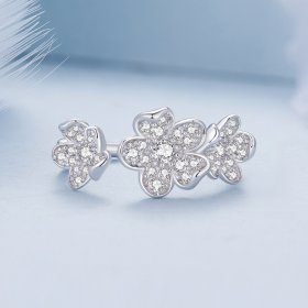 Pandora Style Ring Full of Flowers - BSR447