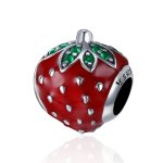 Pandora Style Silver Charm, Strawberry, Multicolor Enamel - SCC369
