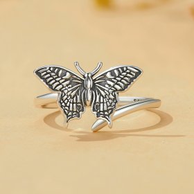 Pandora Style Butterfly Open Ring - SCR966-E